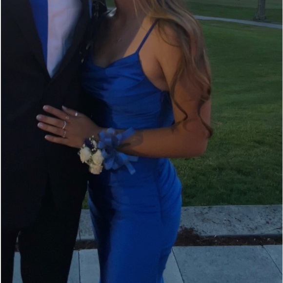 ROYAL BLUE PROM DRESS - Picture 1 of 4